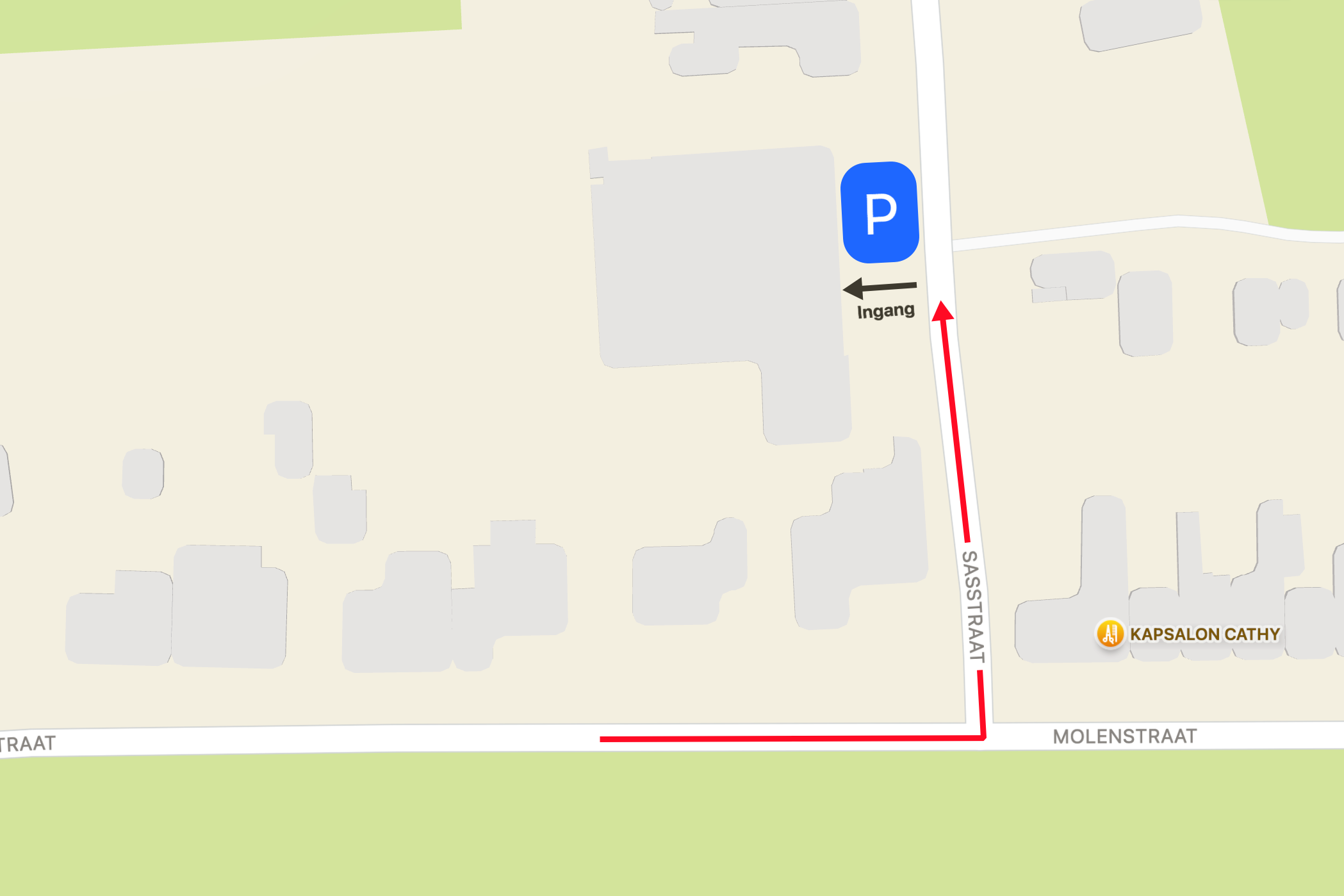 Entrance and parking map - Sasstraat